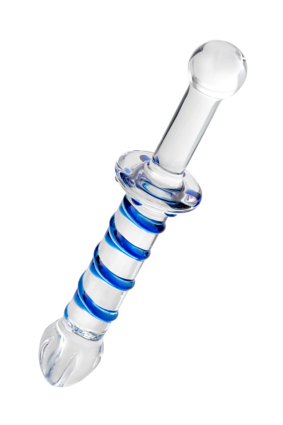 Двусторонний фаллоимитатор Sexus Glass, стекло, прозрачный, 22,5 СМ