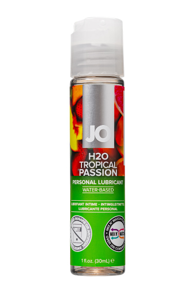 Съедобный лубрикант System JO H2 Tropical passion со вкусом тропических фруктов, 30 мл