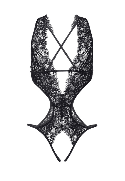 Боди эротическое  Erolanta Lingerie Collection с глубоким декольте, кружевное, (42-44)