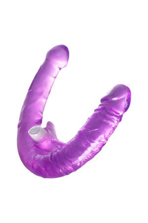 Фаллоимитатор двусторонний с вибропулей TOYFA Double Dildo with Vibro Bullet, TPR, фиолетовый, 35 см