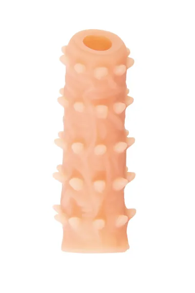 Насадка KOKOS реалистичная с дополнительной стимуляцией, TPE, телесная, 10 см