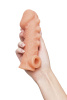 Насадка KOKOS реалистичная с дополнительной стимуляцией, TPE, телесная, 13,8 см