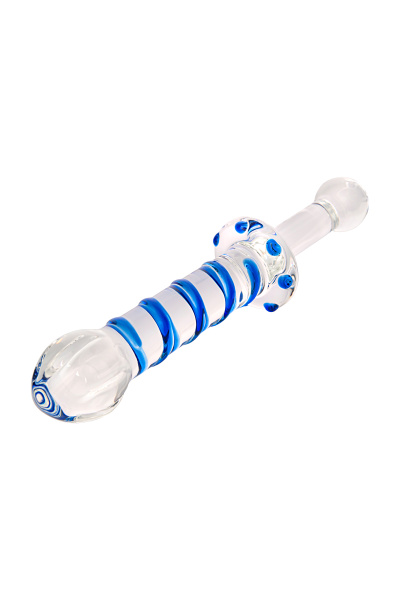 Двусторонний фаллоимитатор Sexus Glass, стекло, прозрачный, 22,5 СМ